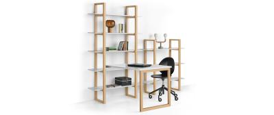 Barton: Dark Walnut | Shelves: White